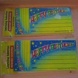 Learning Lessons Happy Birthday Reward Coupons 24 per pack (2 pack)